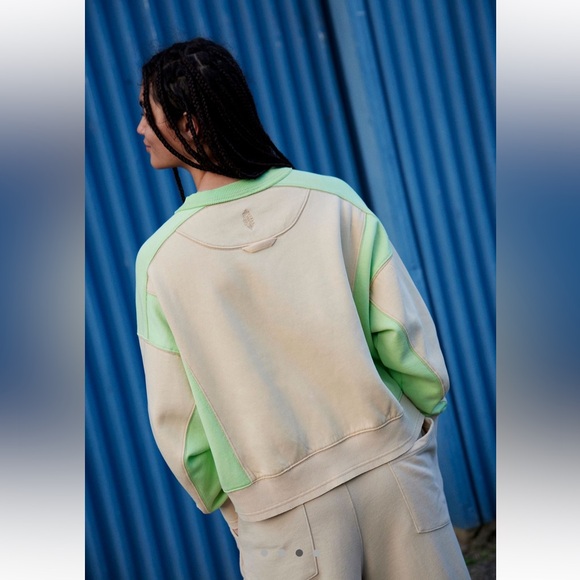 FP Movement Intercept Colorblock Pullover in Sesame Limezest - Picture 2 of 6